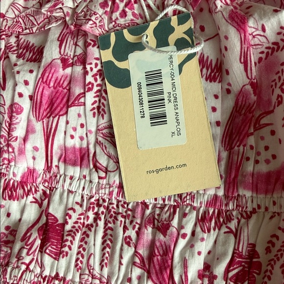 TUCKERNUCK RO'S GARDEN SOLD OUT!! Pink Anaplois Percy Midi Dress XL NWT GORGEOUS - Picture 9 of 10